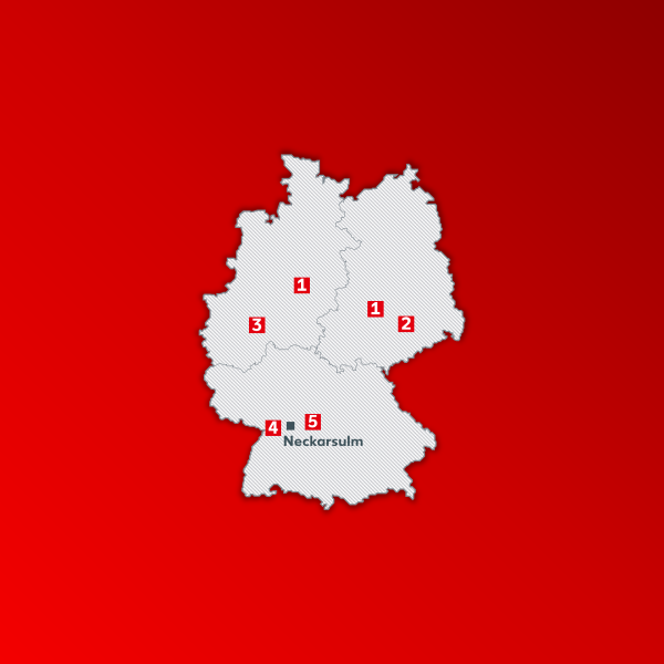 Deutschlandkarte mit Bildungsinstituten des Abiturientenprogramms bei Kaufland