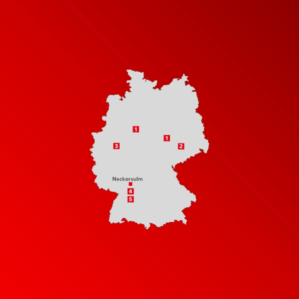 Deutschlandkarte mit Bildungsinstituten des Abiturientenprogramms bei Kaufland